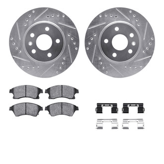 R1 Concepts® - Drilled and Slotted Front Brake Kit with Semi-Metalic Pads