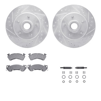 R1 Concepts® - Drilled and Slotted Brake Kit with Semi-Metalic Pads