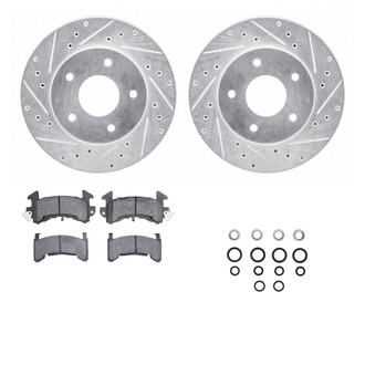 R1 Concepts® - Drilled and Slotted Rear Brake Kit with Semi-Metalic Pads