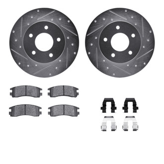 R1 Concepts® - Drilled and Slotted Brake Kit with Semi-Metalic Pads