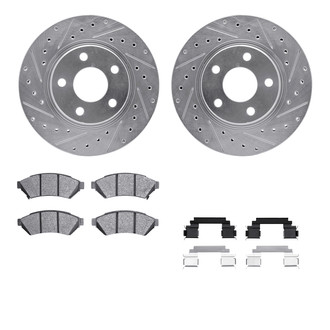 R1 Concepts® - Drilled and Slotted Brake Kit with Semi-Metalic Pads