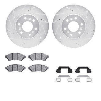 R1 Concepts® - Drilled and Slotted Brake Kit with Semi-Metalic Pads