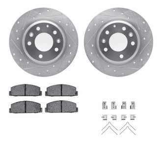 R1 Concepts® - Drilled and Slotted Brake Kit with Semi-Metalic Pads