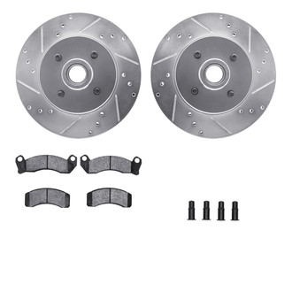 R1 Concepts® - Drilled and Slotted Front Brake Kit with Semi-Metalic Pads