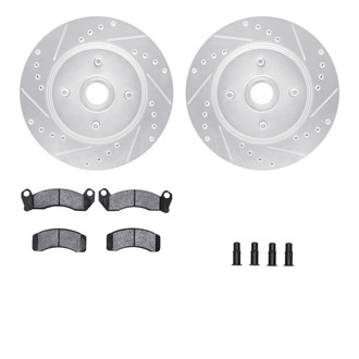 R1 Concepts® - Drilled and Slotted Front Brake Kit with Semi-Metalic Pads