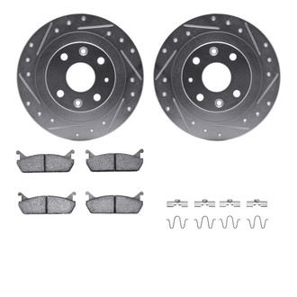 R1 Concepts® - Drilled and Slotted Rear Brake Kit with Semi-Metalic Pads