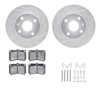 R1 Concepts® - Drilled and Slotted Front Brake Kit with Semi-Metalic Pads