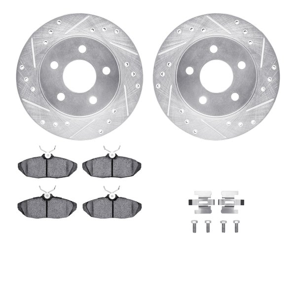  R1 Concepts® - Drilled and Slotted Rear Brake Kit with Semi-Metalic Pads