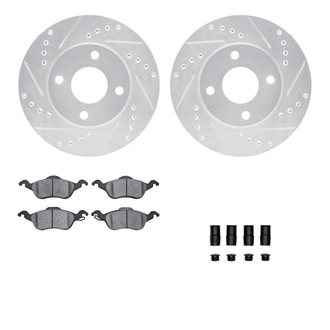 R1 Concepts® - Drilled and Slotted Brake Kit with Semi-Metalic Pads