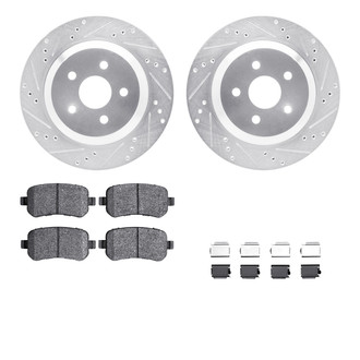 R1 Concepts® - Drilled and Slotted Brake Kit with Semi-Metalic Pads
