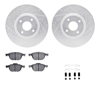 R1 Concepts® - Drilled and Slotted Brake Kit with Semi-Metalic Pads