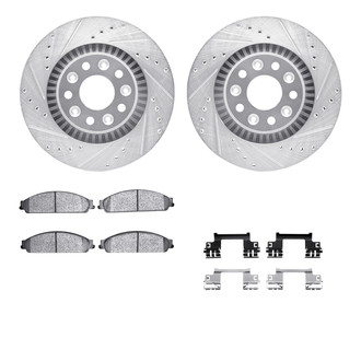 R1 Concepts® - Drilled and Slotted Brake Kit with Semi-Metalic Pads