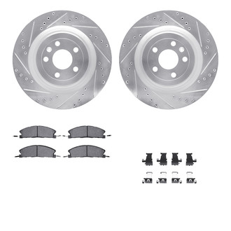 R1 Concepts® - Drilled and Slotted Front Brake Kit with Semi-Metalic Pads