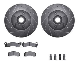 R1 Concepts® - Drilled and Slotted Front Brake Kit with Semi-Metalic Pads