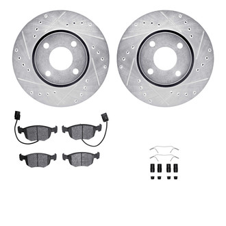 R1 Concepts® - Drilled and Slotted Brake Kit with Semi-Metalic Pads