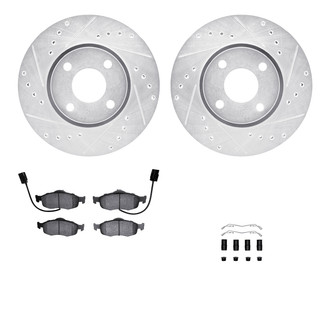 R1 Concepts® - Drilled and Slotted Brake Kit with Semi-Metalic Pads