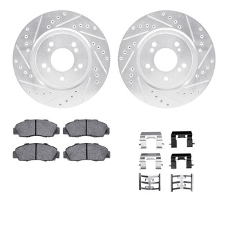 R1 Concepts® - Drilled and Slotted Brake Kit with Semi-Metalic Pads