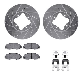 R1 Concepts® - Drilled and Slotted Brake Kit with Semi-Metalic Pads