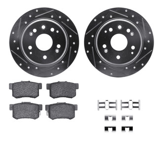 R1 Concepts® - Drilled and Slotted Rear Brake Kit with Semi-Metalic Pads