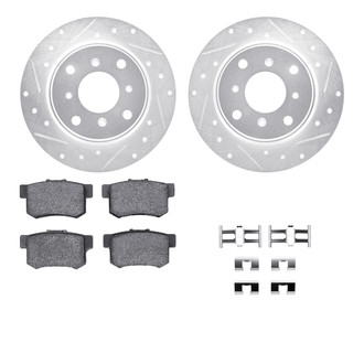 R1 Concepts® - Drilled and Slotted Rear Brake Kit with Semi-Metalic Pads