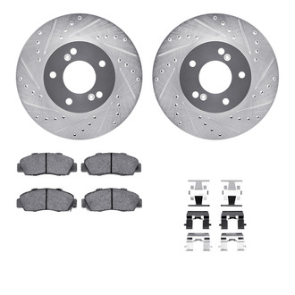 R1 Concepts® - Drilled and Slotted Brake Kit with Semi-Metalic Pads