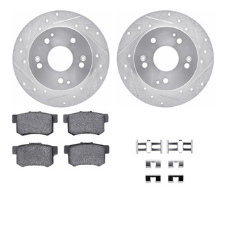 R1 Concepts® - Drilled and Slotted Rear Brake Kit with Semi-Metalic Pads