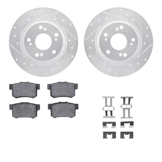 R1 Concepts® - Drilled and Slotted Rear Brake Kit with Semi-Metalic Pads