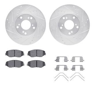 R1 Concepts® - Drilled and Slotted Brake Kit with Semi-Metalic Pads
