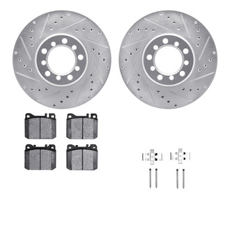 R1 Concepts® - Drilled and Slotted Brake Kit with Semi-Metalic Pads