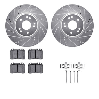 R1 Concepts® - Drilled and Slotted Brake Kit with Semi-Metalic Pads
