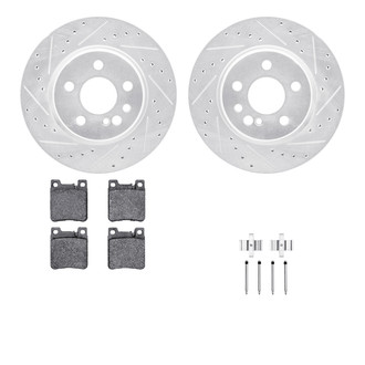 R1 Concepts® - Drilled and Slotted Brake Kit with Semi-Metalic Pads
