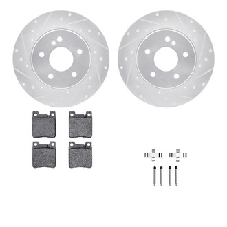R1 Concepts® - Drilled and Slotted Rear Brake Kit with Semi-Metalic Pads