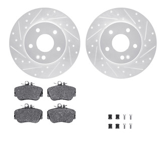 R1 Concepts® - Drilled and Slotted Brake Kit with Semi-Metalic Pads