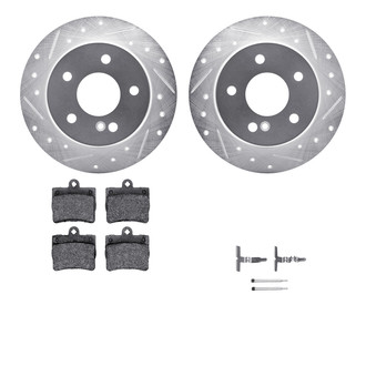 R1 Concepts® - Drilled and Slotted Rear Brake Kit with Semi-Metalic Pads