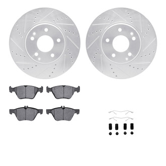 R1 Concepts® - Drilled and Slotted Brake Kit with Semi-Metalic Pads