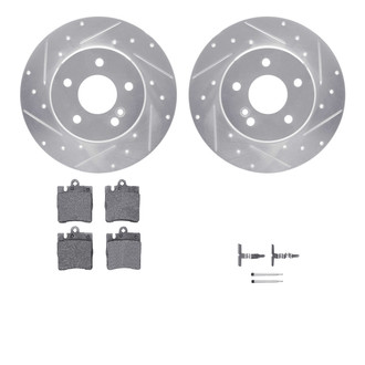 R1 Concepts® - Drilled and Slotted Rear Brake Kit with Semi-Metalic Pads