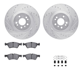 R1 Concepts® - Drilled and Slotted Brake Kit with Semi-Metalic Pads