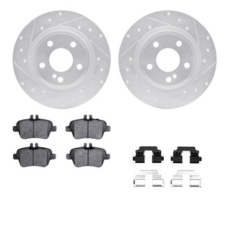 R1 Concepts® - Drilled and Slotted Brake Kit with Semi-Metalic Pads