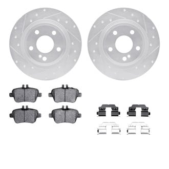 R1 Concepts® - Drilled and Slotted Brake Kit with Semi-Metalic Pads