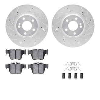 R1 Concepts® - Drilled and Slotted Brake Kit with Semi-Metalic Pads