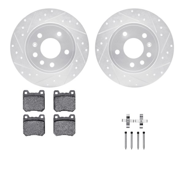  R1 Concepts® - Drilled and Slotted Rear Brake Kit with Semi-Metalic Pads