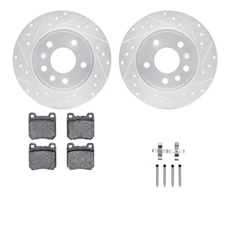 R1 Concepts® - Drilled and Slotted Brake Kit with Semi-Metalic Pads