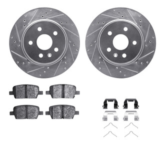 R1 Concepts® - Drilled and Slotted Brake Kit with Semi-Metalic Pads