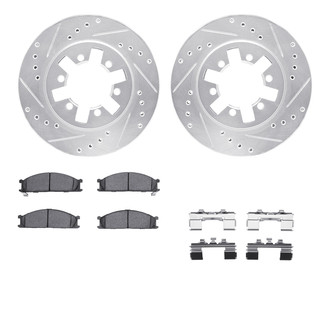 R1 Concepts® - Drilled and Slotted Brake Kit with Semi-Metalic Pads