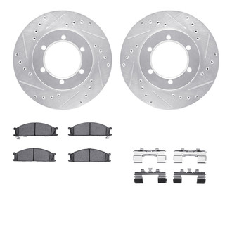 R1 Concepts® - Drilled and Slotted Front Brake Kit with Semi-Metalic Pads