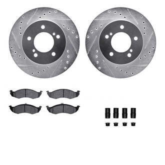 R1 Concepts® - Drilled and Slotted Brake Kit with Semi-Metalic Pads