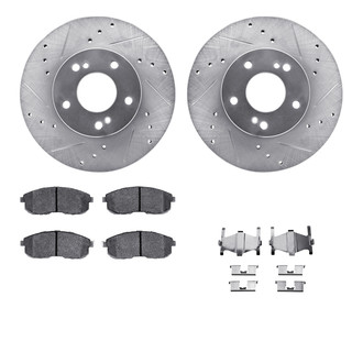R1 Concepts® - Drilled and Slotted Brake Kit with Semi-Metalic Pads