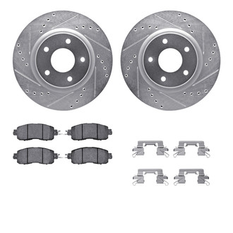 R1 Concepts® - Drilled and Slotted Front Brake Kit with Semi-Metalic Pads
