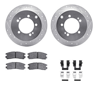 R1 Concepts® - Drilled and Slotted Rear Brake Kit with Semi-Metalic Pads