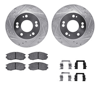 R1 Concepts® - Drilled and Slotted Brake Kit with Semi-Metalic Pads